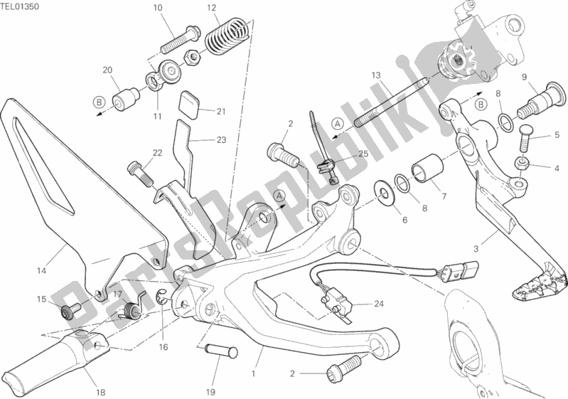 Wszystkie części do Podnó? Ki Prawe Ducati Streetfighter V4 USA 1103 2020